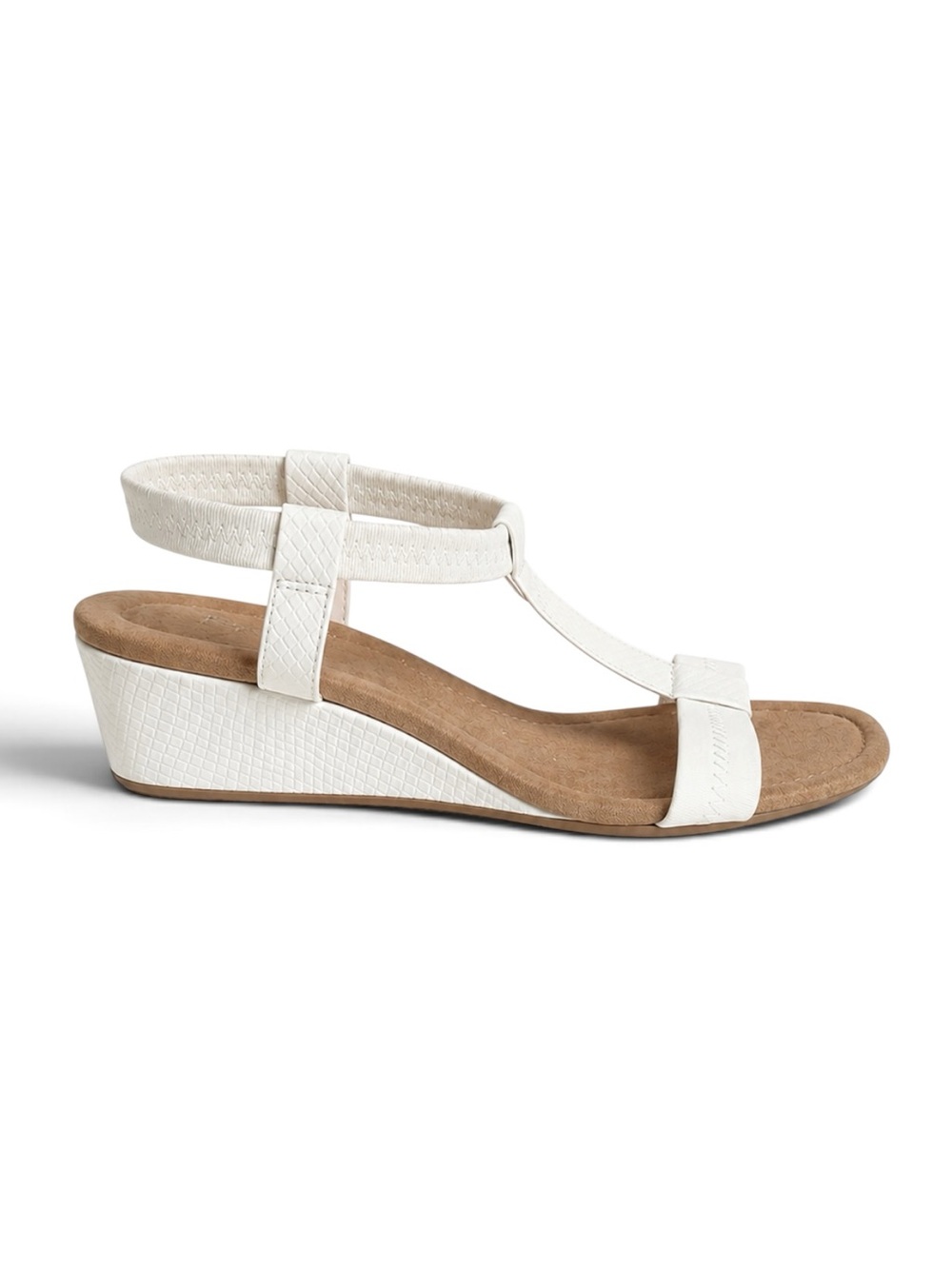 Alfani Voyage T-Strap Wedge Sandals White Size 9.5